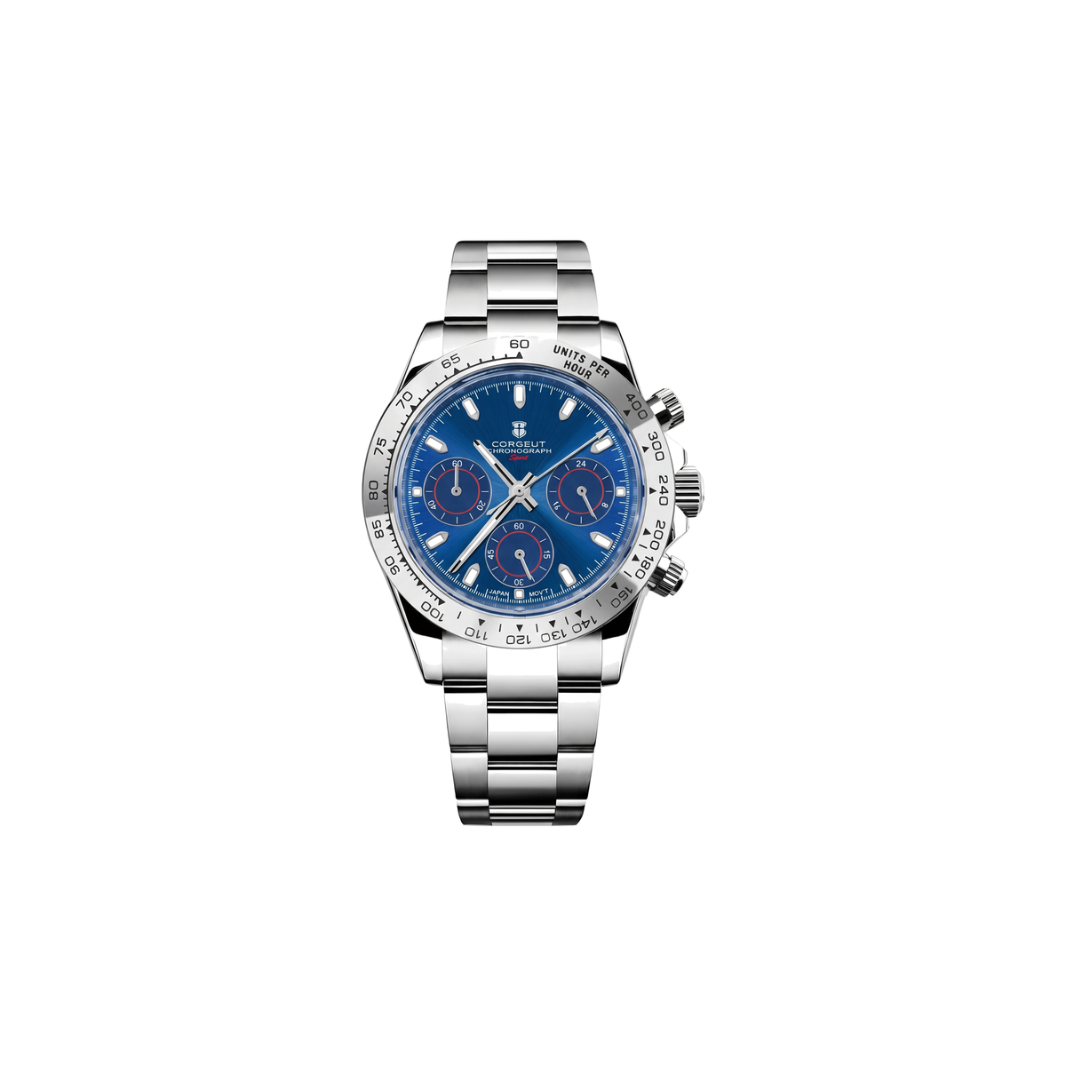 Corgeut Brooks Chronograph Blue / Steel watch