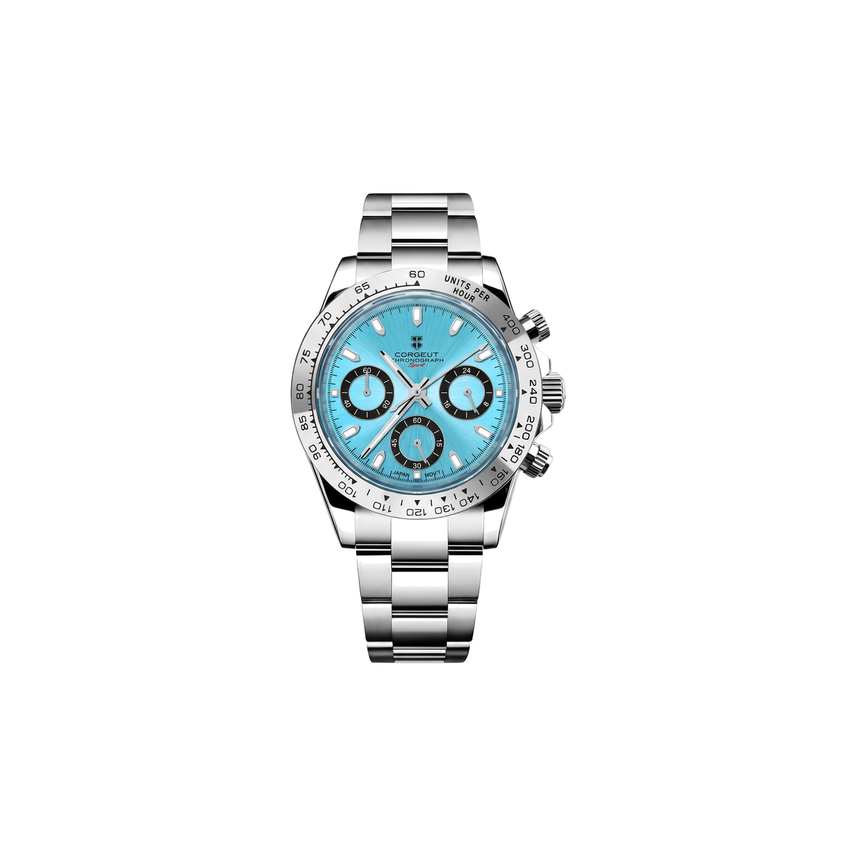 Corgeut Brooks Chronograph Ice Blue / Steel watch