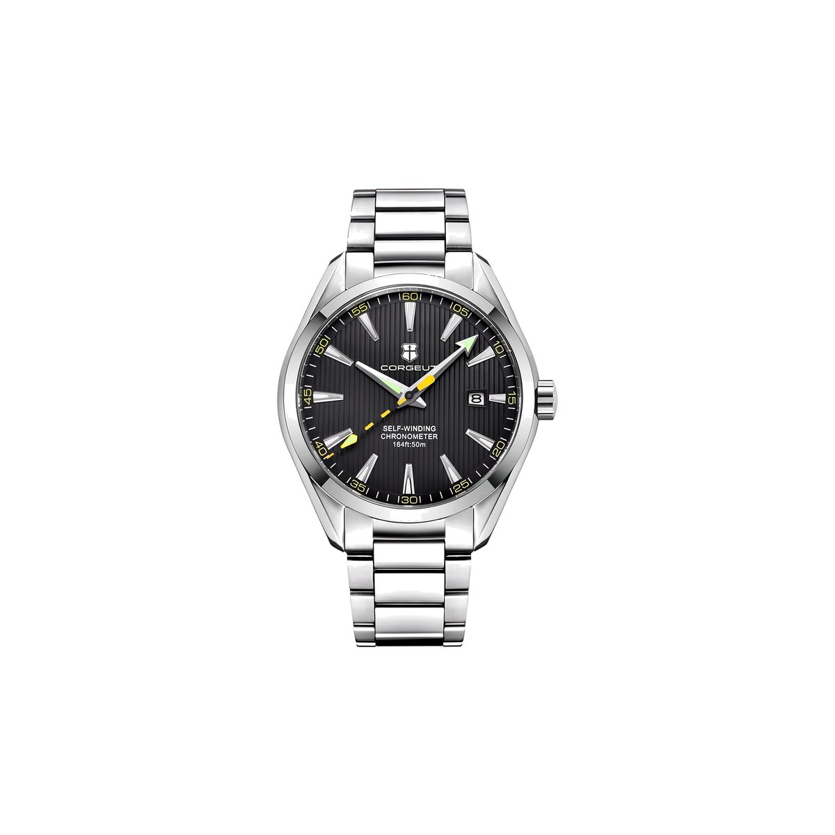 Corgeut Calder Automatic Black & Yellow / Steel Bracelet watch