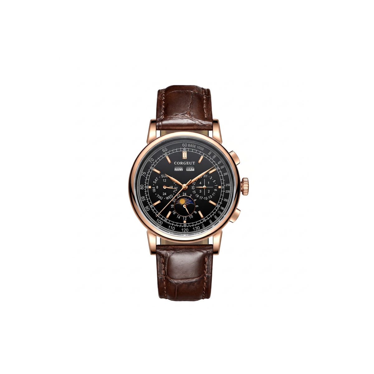 Corgeut Ellery Moonphase Black / Rose Gold watch