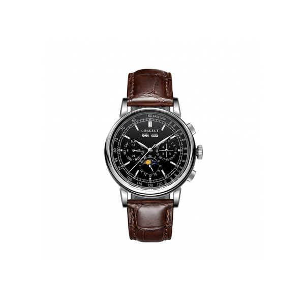 Corgeut Ellery Moonphase Black / Steel watch
