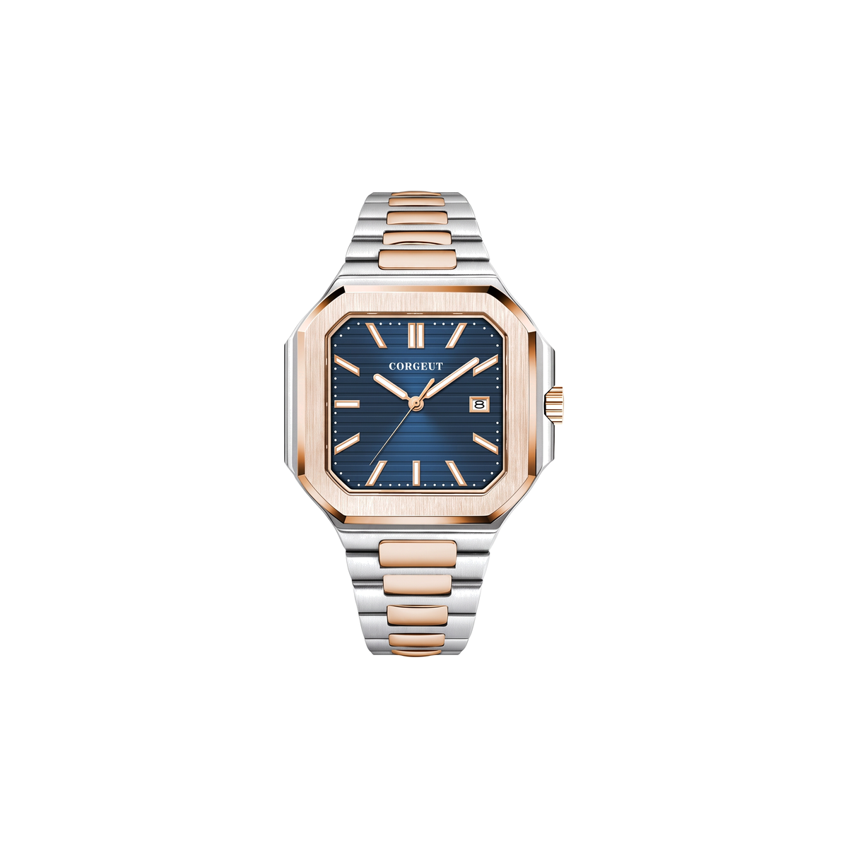 Corgeut Hollis Square Blue / Two-Tone watch