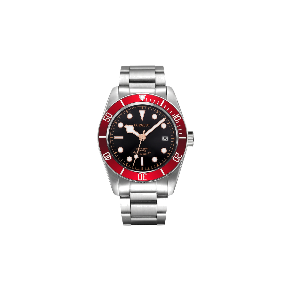 Corgeut Marston Diver Red Bezel, Gilt watch