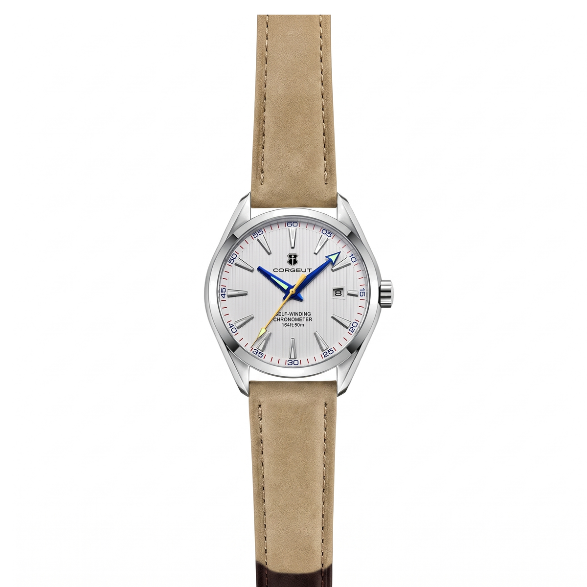 Corgeut Calder Automatic White / Sand Leather watch