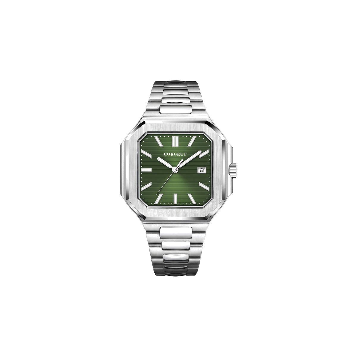 Corgeut Hollis Square Green / Steel watch