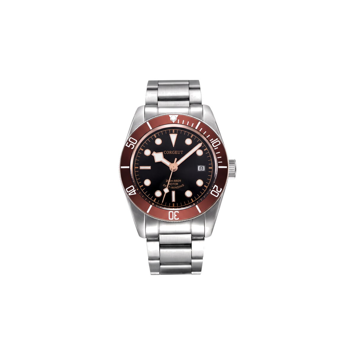 Corgeut Marston Diver Burgundy Bezel, Gilt watch