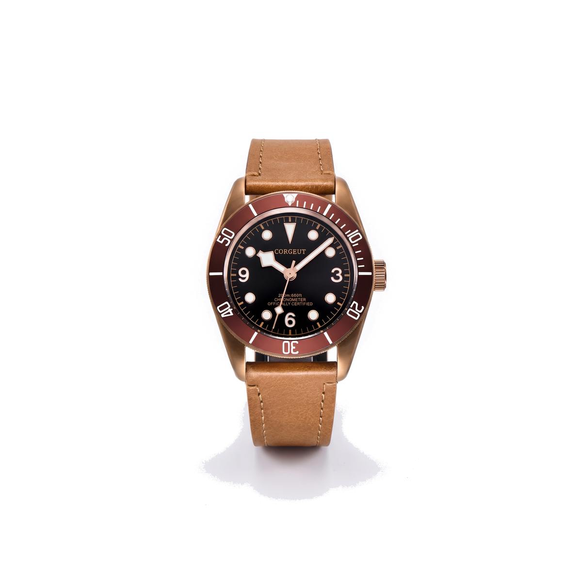 Corgeut Thornton Bronze Black Dial / Burgundy Bezel watch