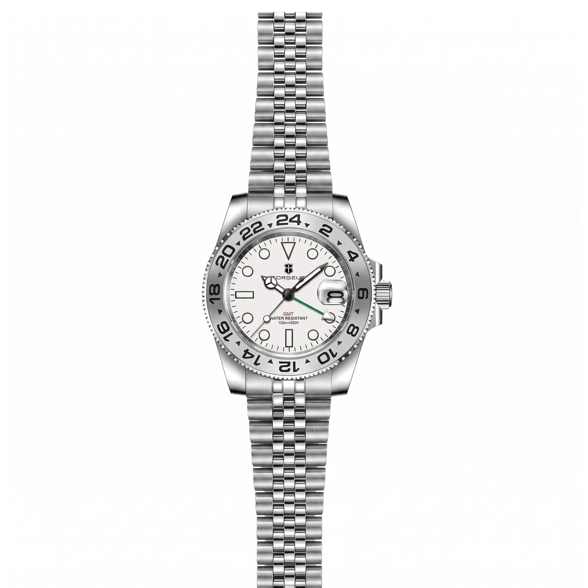Corgeut Winslow GMT White / Green GMT Hand watch