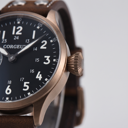 Corgeut Bexley Pilot 44mm watch detail