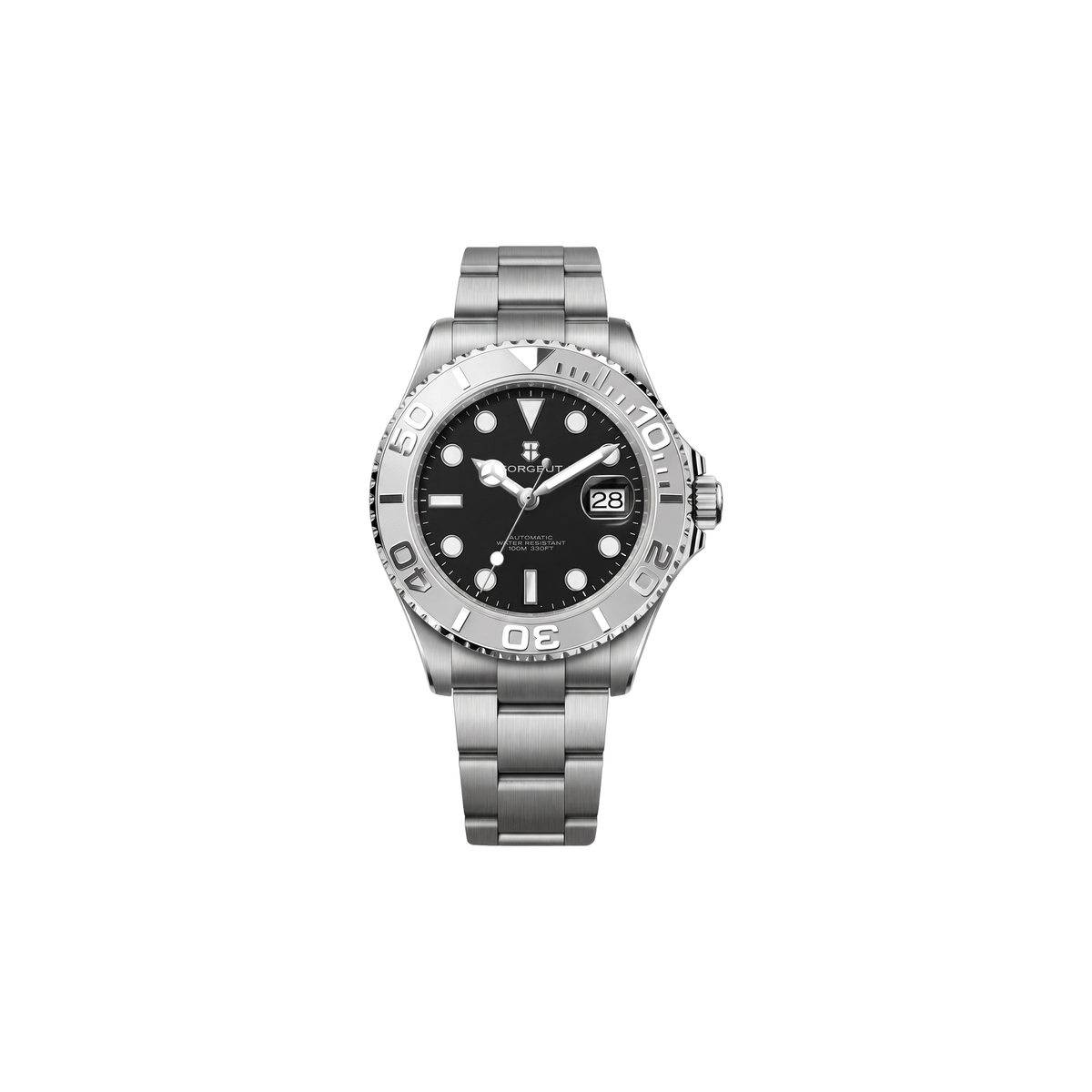 Corgeut seaton-automatic-40mm Black / Steel Bracelet watch