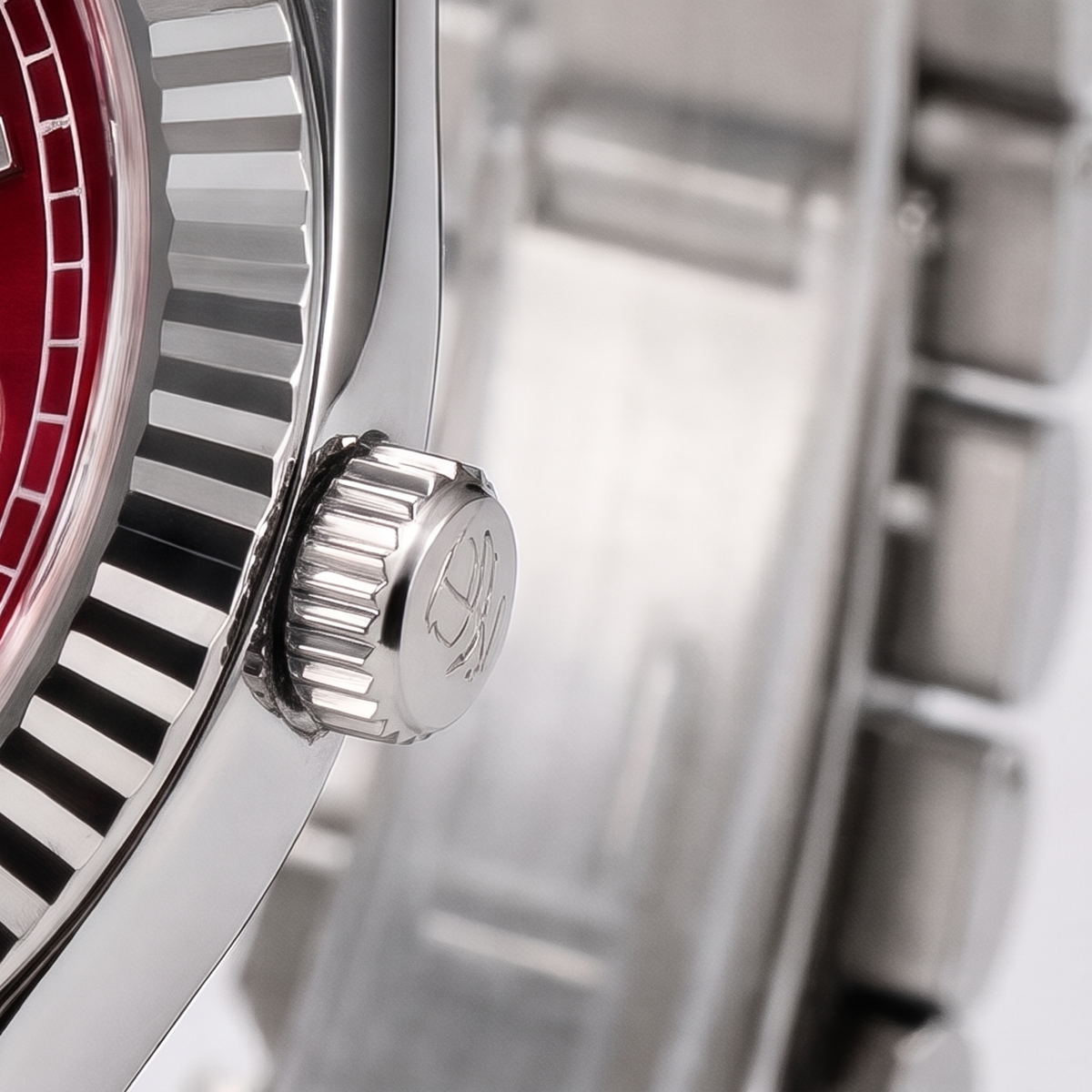 Corgeut Whitmore Day-Date watch detail